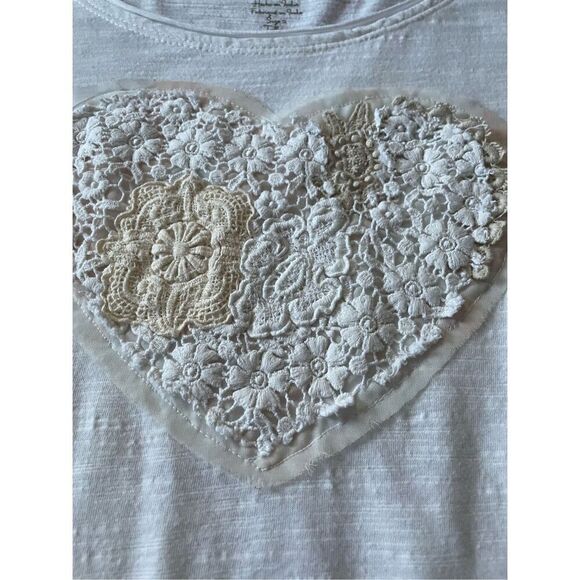 CHICO’S Women’s Heart of lace T-Shirt Size M - Picture 3 of 8
